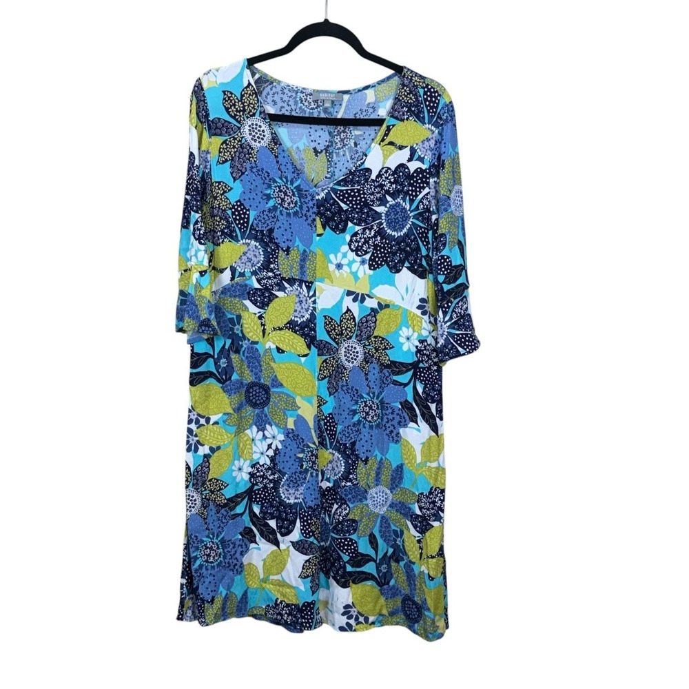 # Habitat Blue Multi Floral V-Neck Shift Dress